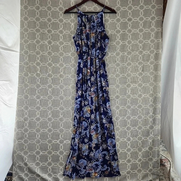 NWT Verse Winnie Made In U.S.A High Neck Paisley Tank Maxi Dress S - Picture 2 of 11